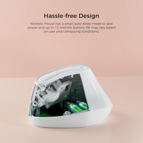 KYSONA 57° Ergonomic Wireless Tower Mouse, Vertical Quiet Ergo Mouse, Bluetooth(BT5.0,BT3.0)&2.4G, (800/1200/2400/2400/400...