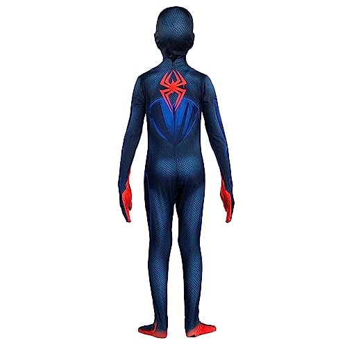 Marvel Miles Morales: Spider-Man Official Youth Deluxe Zentai Costume - Stretch Spandex with Hidden Zippers, Wrist Slits (L) Multi