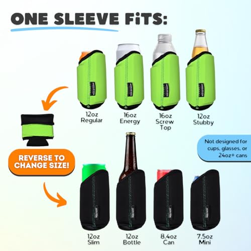 TahoeBay Universal Blank Can Coolers (8-Pack) Neoprene 4 in 1 Insulated Sleeves Fits 12 oz Beer Cans and Bottles, Slim, 16...