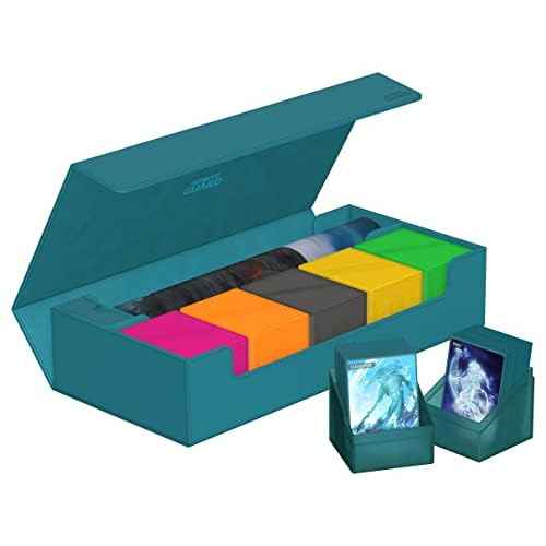 Ultimate Guard Superhive 550+, Deck Case for 550 Double-Sleeved TCG Cards, Petrol, Compatible with Boulders, Magnetic Closure & Microfiber Inner Lining