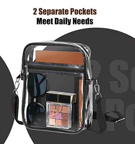 MoKo Clear Bag Stadium Approved for Women, Crossbody Bag Purse Adjustable Strap Shoulder Bags for Concerts Sports Events