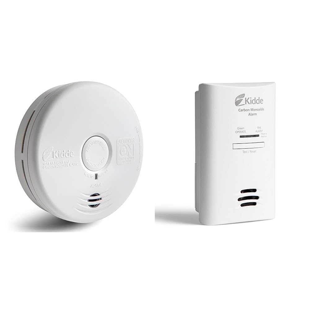 Kidde Kitchen Smoke Detector & Carbon Monoxide Detector Combo with Long-Life Lithium Battery & Carbon Monoxide Detector, AC Plug-in with Battery Backup, CO Alarm with Replacement Alert