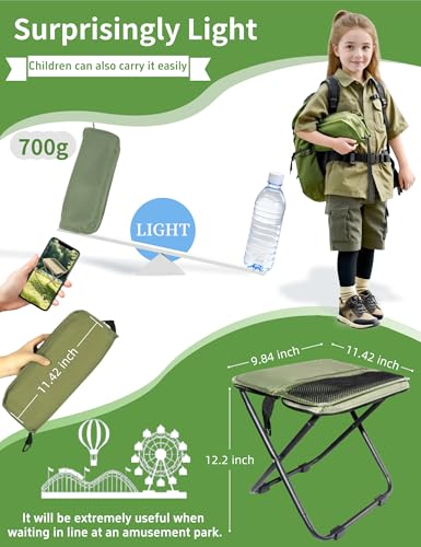 COMELY Portable Camping Stool Foldable &Collapsible: Lightweight Reinforced Frame & Padded Fabric, One-Second Setup for Ou...