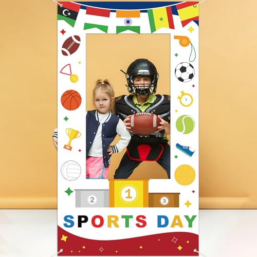 Sports Birthday Party Decorations Photo Booth Props All Star Party Banner Basketball Football Baseball Soccer Backdrop Int...