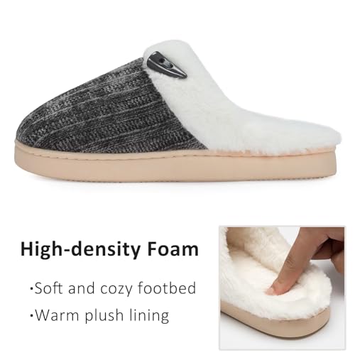 Women's Comfy House Slippers Memory Foam Fuzzy Bedroom Scuffs Slippers Indoor Outdoor Anti Skid Home Shoes with Warm Plush...