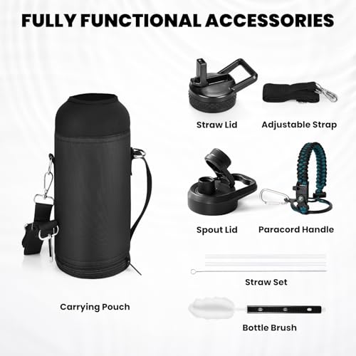 RAYMYLO Insulated Water Bottle 40 oz, Triple Wall Vacuum Stainless Steel (Cold for 48 Hrs), Leak Proof & Non-BPA, Modern W...