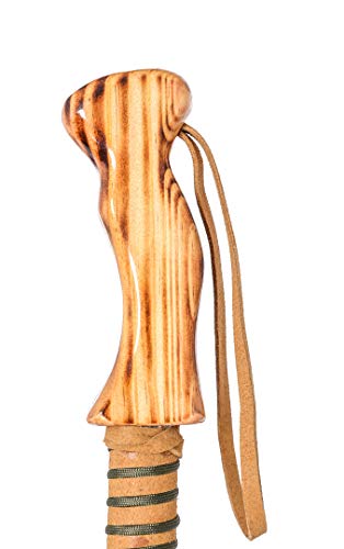 FOREST PILOT 3-pc Detachable Hardwood Walking Stick Pine Handle with Compass (Nature Color, 55 Inches, 1 Piece)