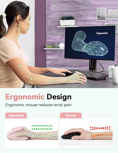 TECKNET Ergonomic Mouse, 4800 DPI Wireless Vertical Mouse with 5 Adjustable DPI Levels, 2.4GHz Optical Carpal Tunnel Mous...