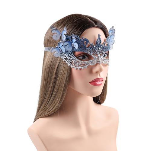 LATIMOON Halloween Lace Masquerade Masks for Women - 1920s Butterfly Antique Mask for Men Carnival Party Mardi Gras Party