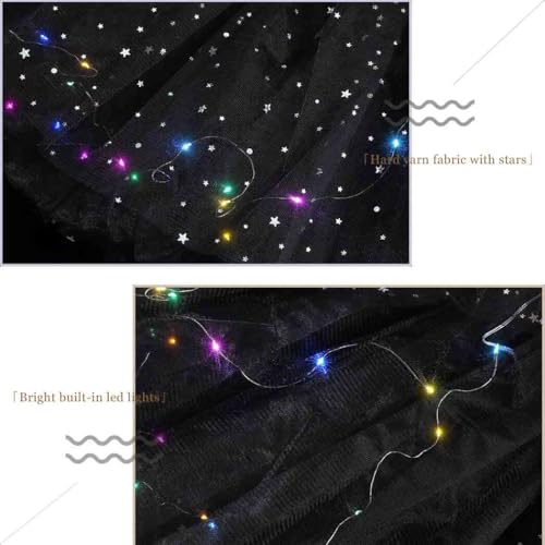 DRESBE Light Up Tutu Skirt Glow Party Tutus Christmas Xmas New Year's Eve Neon LED Tulle Tutu for Women