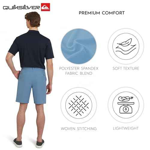 Quiksilver Mens Regular Fit Fixed Waist Water Friendly Active Hybrid Shorts