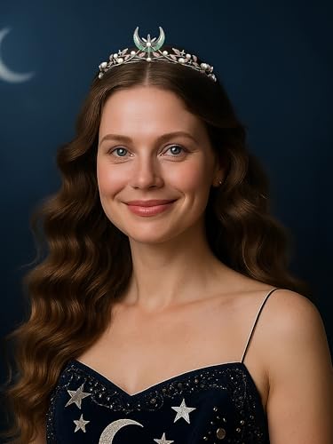 SWEETV Celestial Witch Crown for Women, Gothic Queen Crowns, Womens Dark Tiara Headband, Tiaras for Cosplay, Headpiece Hai...