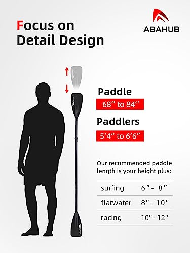 Abahub SUP Paddle - 3 Piece Adjustable Paddles - Lightweight Stand-up Paddle Oars for Paddleboard, Adjustable Aluminum All...