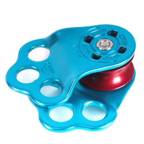 Climbing Pulley, 30KN Three Holes Ball Bearing Single Pulley, Rock Climbing Pulley for 14mm Rope Hauling, Rock Climbing, R...