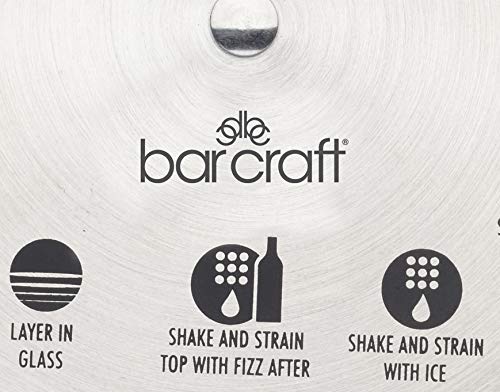 BarCraft BCLLCOMPASS Cocktail Compass with 12 Recipes, Stainless Steel, White, 14cm