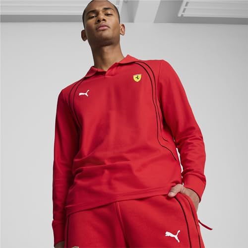 PUMA Mens Scuderia Ferrari Formula 1 Long Sleeve Race Polo