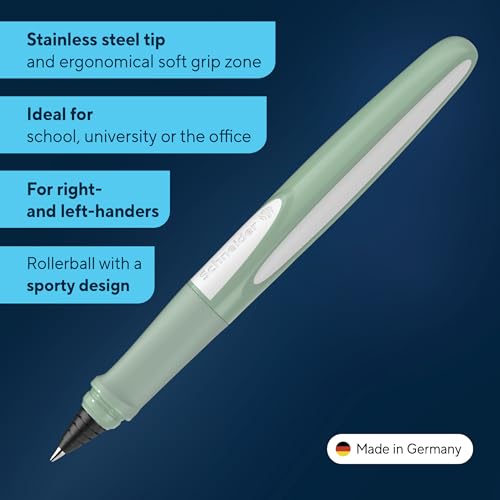 Schneider 187813 Ray Rollerball Pen (Refillable with Standard Ink Cartridges, Suitable for Right and Left-Handed Users) Pi...