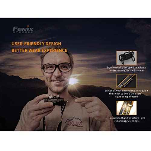 Fenix HM65R Headlamp, 1400 Lumen USB-C Rechargeable Spot and Flood Dual Beam with Organizer