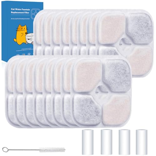 16-Pack Cat Water Fountain Filter Compatible With Catit Pixi Water Fountain Filter Replacement Triple Action Water Filter,...