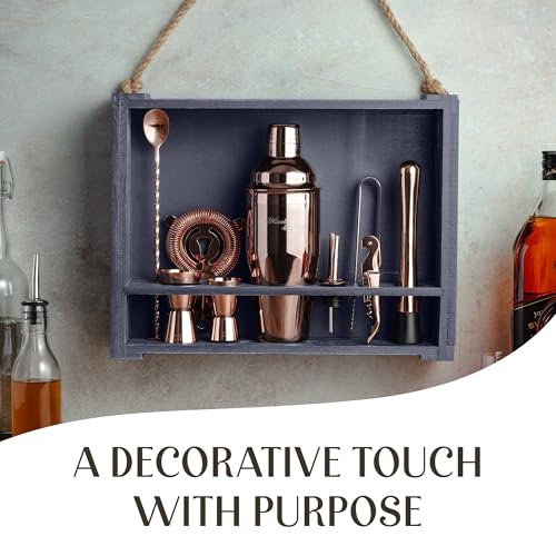 Mixology & Craft 11-Piece Cocktail Shaker Set with Wood Stand | Complete Cocktail Kit Gift Set | Top Bartender Gifts for M...