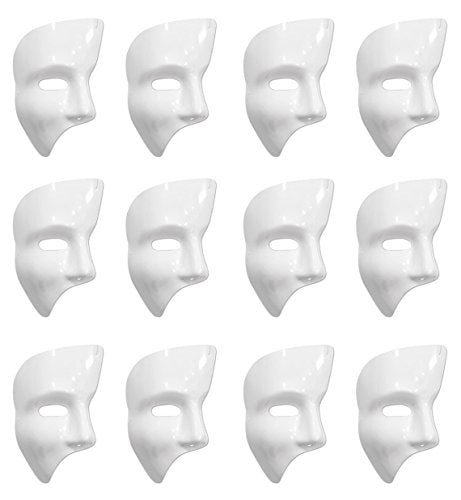 Beistle S60820-WAZ12 Phantom Masks, White
