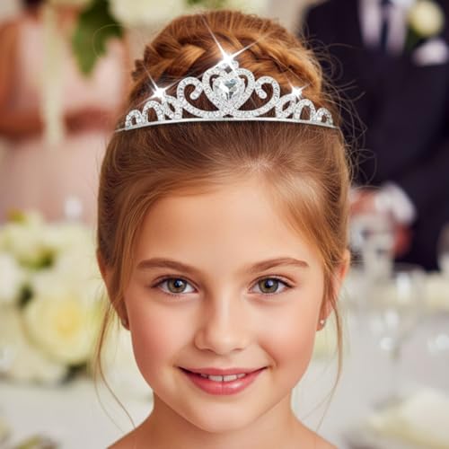 Kilshye Rhinestone Tiara Silver Tiaras and Crowns Crystal Headband for Women (Silver)
