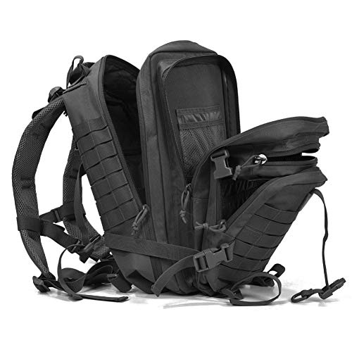 REEBOW GEAR Military Tactical Backpack for Men Large 34L Army 3 Day Assault Pack Molle Bag Backpacks (34L, Black)