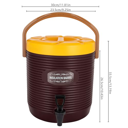Insulated Beverage Dispenser 3 Gallon Ice and Hot Drink Dispenser with Stainless Steel Interior and Spigot, Portable Hot W...