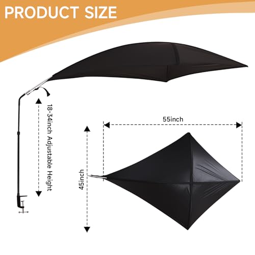 Cubicle Shade and Desk Canopy, Adjustable Large Office Light Shield to Block Overhead Light and AC Draft, Privacy Tent and...