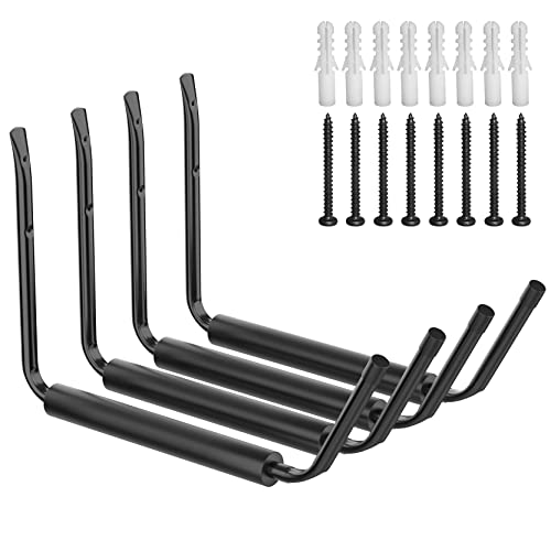 WALMANN Lightweight Kayak Storage Rack, Wall Mount Kayak Hooks for Garage Utility Storage Hangers for Canoe, Surfboard, Sk...