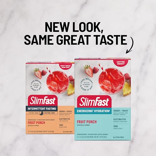 SlimFast Hydration Packets, Intermittent Fasting Electrolytes, Drink Mix Packets, Intermittent Fasting Powder, Energy Powd...