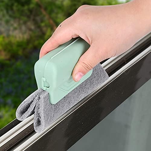 Window Groove Cleaning Brush,2024 New Hand-held Magic Window Track Cleaner Tools Set,Groove Cleaning Brush Window or Sliding Door for Sliding Door, Sill, Tile Lines, Shutter (Pink)