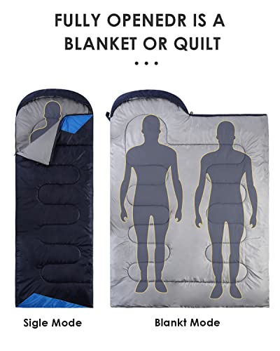 Sleeping Bags for Adults Cold Weather - 20 Degree Big&Tall Size Backpacking Lightweight Waterproof for Girls Boys Mens Tee...