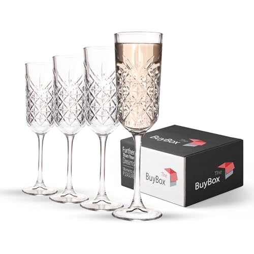 the mask el turko Champagne Flutes Set of 4 (175ml/5.7oz), Vintage Coupe Glasses, Prosecco Glasses, Crystal Design Champag...