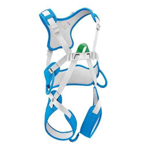 PETZL OUISTITI Kids' Harness - Comfortable, Full-Body Rock Climbing Harness for Children Less Than 30kg/66 lbs - Blue - One Size