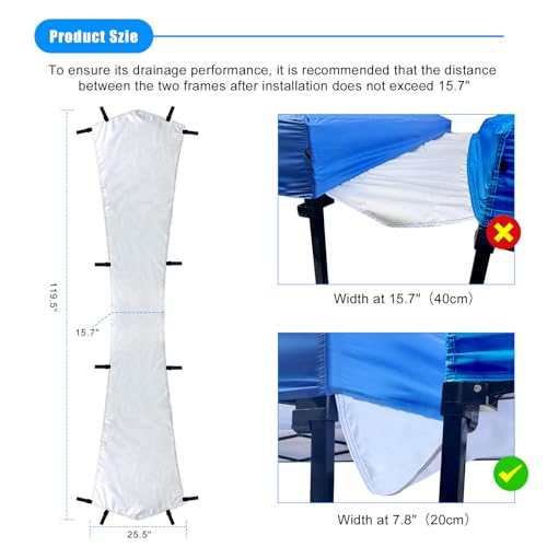 Joramoy 10 Feet Canopy Rain Gutter for Instant Pop Up Canopy, Canopy Tent Drainage Accessory Rain Gutter with Velcro Strap...