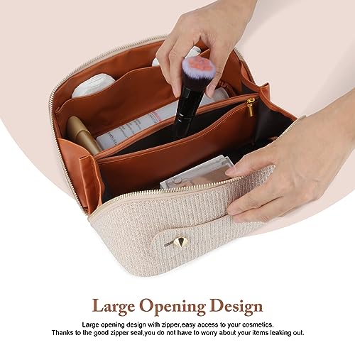 KEYPOWER Large Capacity Glitter Sequin Cosmetic Bag Travel Makeup Bag Sparkly and Shiny Portable Toiletry Bag with Handle ...