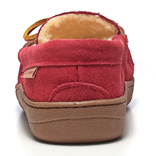 Alpine Swiss Sabine Womens Moccasin Slippers Genuine Suede House Shoe Memory Foam Insole Plush Faux Shearling Fur Indoor O...