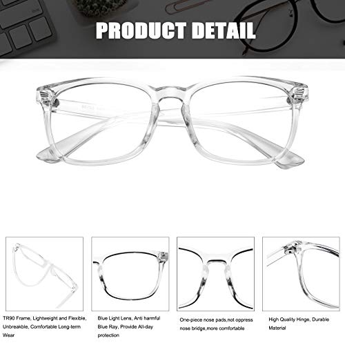 Hycredi Kids Blue Light Blocking Glasses，Anti Eyestrain & UV Protection, Computer Gaming TV Phone Glasses for Boys Girls