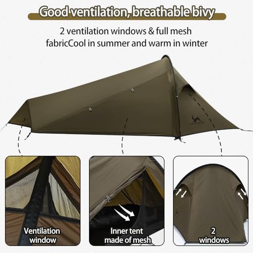 MC TOMOUNT Bivy Tent Ultralight 2.42LBS 1 Person Backpacking Tent for Camping Hiking