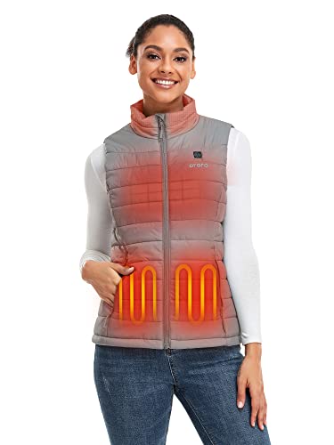 ORORO Women's Lightweight Heated Vest with USB-C Rechargeable Battery, Puffer Classic Heating Vest