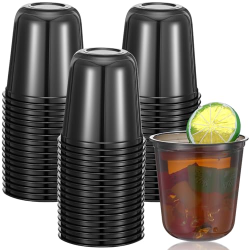 AojSup 50 Pcs Disposable Stemless Glasses 12 oz Crystal Plastic Wine Glasses Clear Classic Pet Cup for Meeting Weddings Bi...