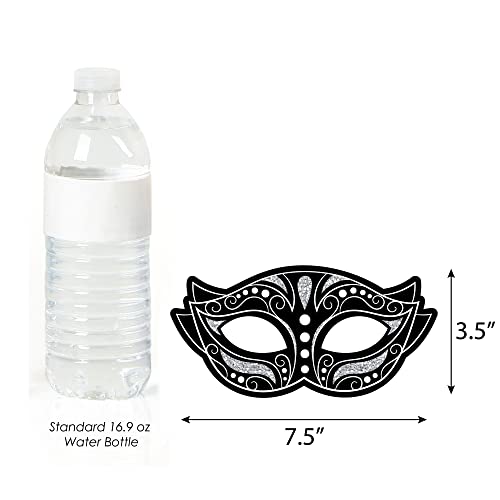 Big Dot of Happiness Masquerade Masks - Paper Card Stock Venetian Mask Party Photo Booth Props Kit - 10 Count