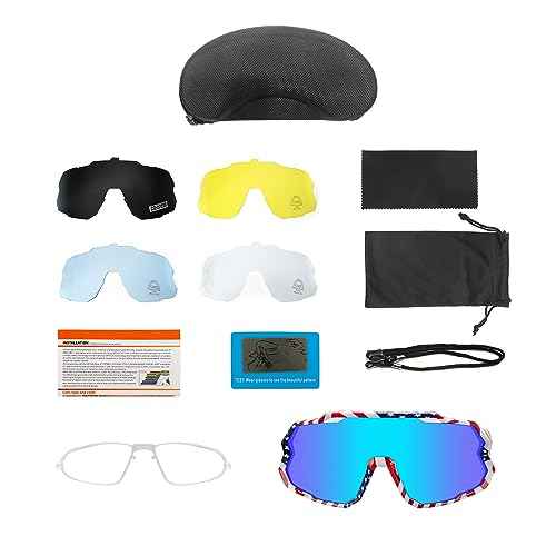 Vipers Polarized Sports Sunglasses for Men & Women with 4 Lenses UV400, Lightweight, Cycling Glasses for Running Fishing Bike