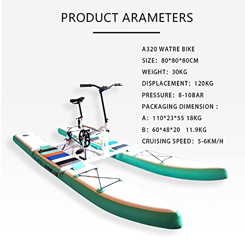 SUP Water Bikes, Inflatable Pedal Boat, Water Bike Inflatable Kayak Bikeboat for Lake, Water Bikes with Paddle Board Water...