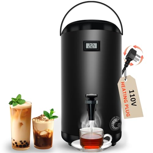 Hijolla Insulated Beverage Dispenser with Heating Drink Dispenser, Electric Heating Beverage Dispenser-75 Cup Hot&Cold wat...