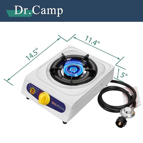 Dr.Camp 10000 BTU Automatic Ignition single burner garden yard camping camp hiking propane cooker stove with CSA listed re...