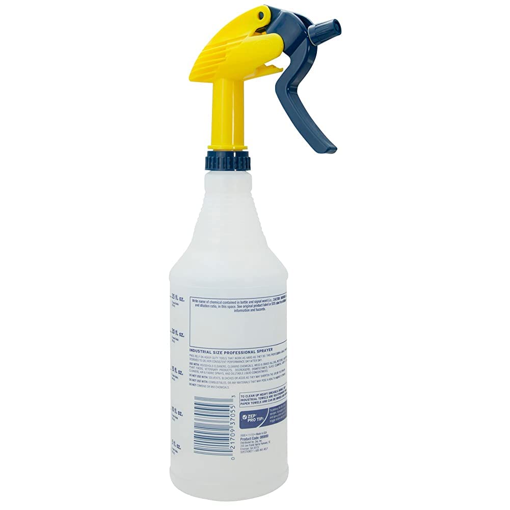 Zep Professional Sprayer Bottle - 32 oz (Case of 9) - HDPRO9 - Versatile Adjustable Nozzle Spray Bottles With A Fine Mist or Powerful Spray; Refillable Spray Bottle For Diluted Concentrate, Chemical
