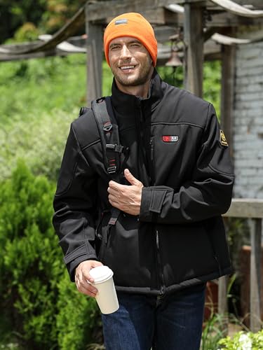 PTAHDUS Men's Heated Jackets 5 Heat Zones Battery Pack Included, with Hand Warmer Pocket