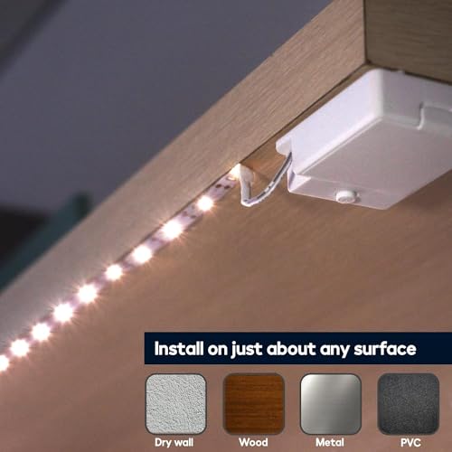 BestLuz Battery Powered LED Strip Lights, Wireless LED Strip Lights 40 inch x 3 Pack for Kitchen Under Cabinet Lighting, S...
